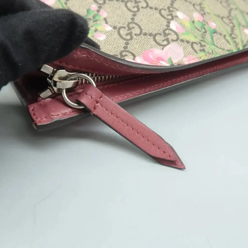 100% Authentic GUCCI Blooms Brown Canvas Clutch Bag 550-091524 - Picture 8 of 12